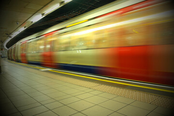 blurred metro train speeding, quick and efficient service for modern daily commuters, Traffic with...