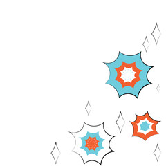 Cartoon style fireworks. Decorated with fireworks and sparkling stars to celebrate children's day.