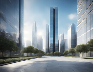 Fototapeta premium Soft and simple glass building