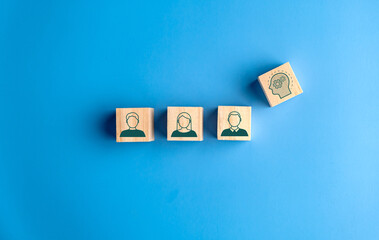 Customer Relationship Management, with global structure Human Resources HR management recruitment employment concept.