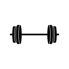 Straight barbell flat vector icon