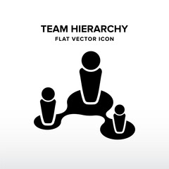 Team hierarchy black and white flat vector icon