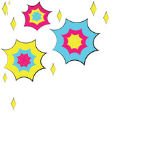 Cartoon fireworks decoration. Children's holiday decoration.