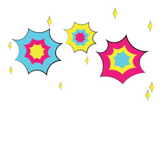 Cartoon fireworks decoration. Children's holiday decoration.