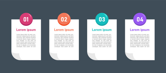 Infographic Design Template. Process Infographic concept with 4 steps or Options. For your business presentation, banner, flow diagram, and process diagram.
