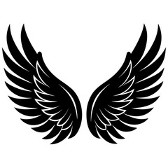 Elegant illustration of black wings for design or inspiration, perfect for artistic projects