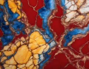 Soft simple abstract irregular red, yellow and blue marble