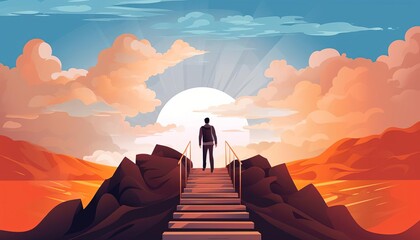 The Role of Mentorship Guiding Startup Founders on the Path to Success, flat design, minimal