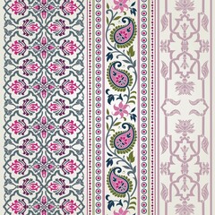 wedding card design, traditional paisley floral pattern , royal India	