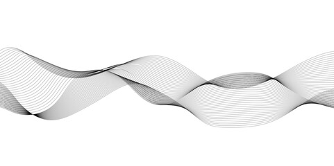 Abstract grey wavy lines on transparent background. Digital frequency track equalizer. Abstract frequency sound wave lines and twisted curve lines background. Abstract business wave curve lines. 