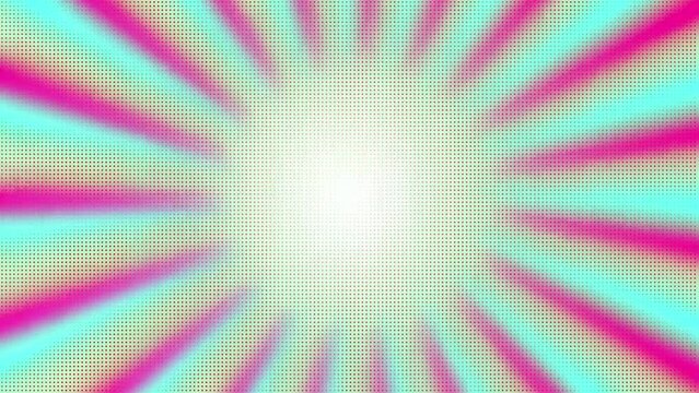 Looped purple rays animation comic book action layout background. comic element background animation focus beam line speed in the center.