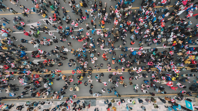 Protest Aerial View - Powered by Adobe