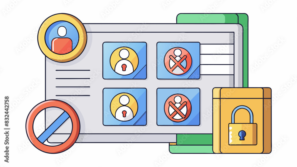 Fototapete A piece of software with restricted user permissions allowing only certain individuals or groups to make changes or access specific features. The. Cartoon Vector.