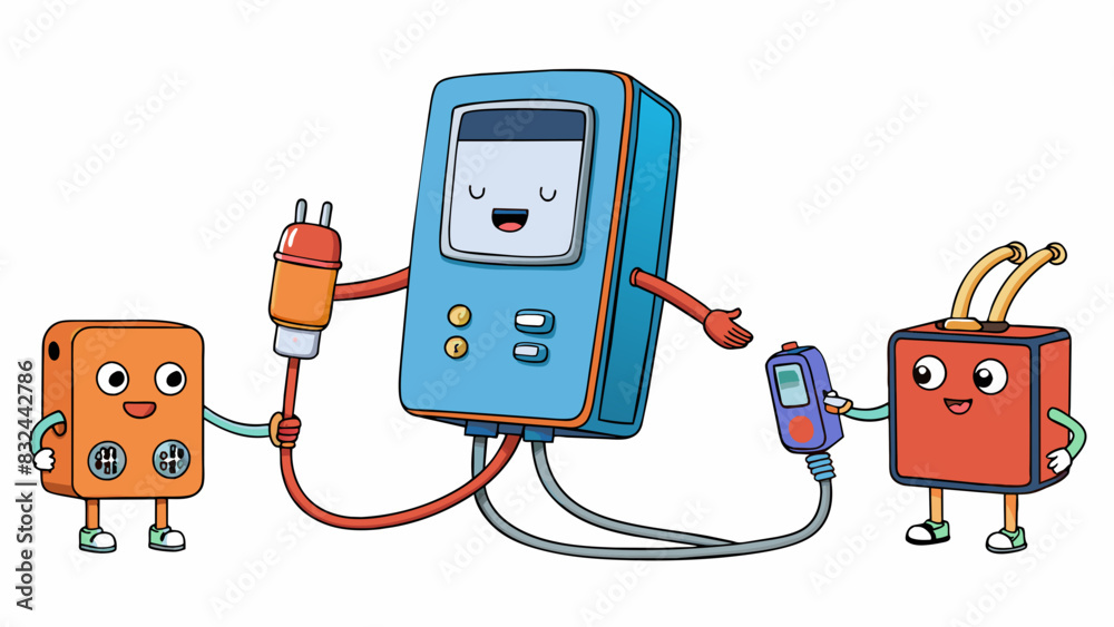 Poster A phone charger ought to have a long and durable cord along with compatibility for multiple device types.. Cartoon Vector.