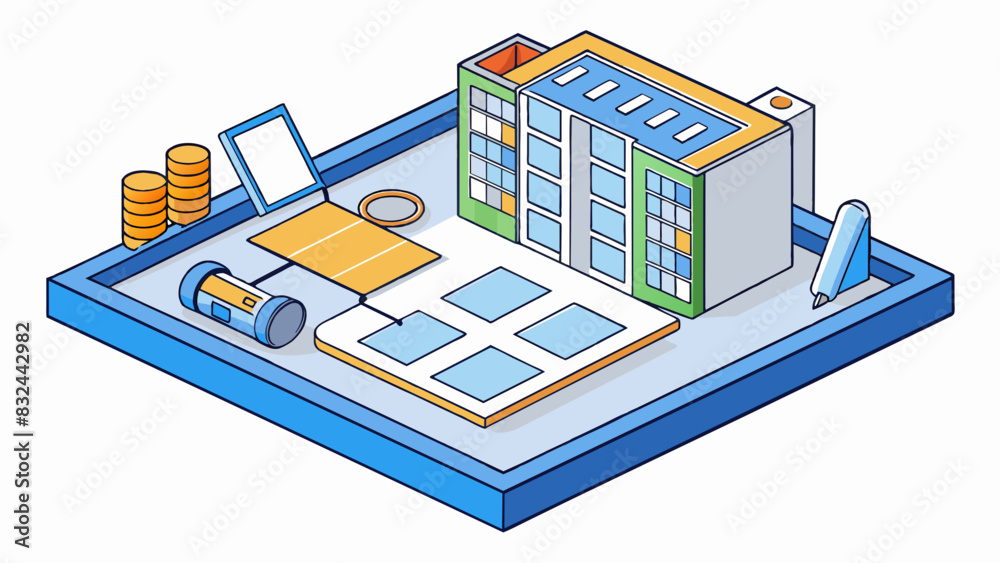 Poster A program is like a blueprint providing a detailed plan for constructing a building or structure.. Cartoon Vector.