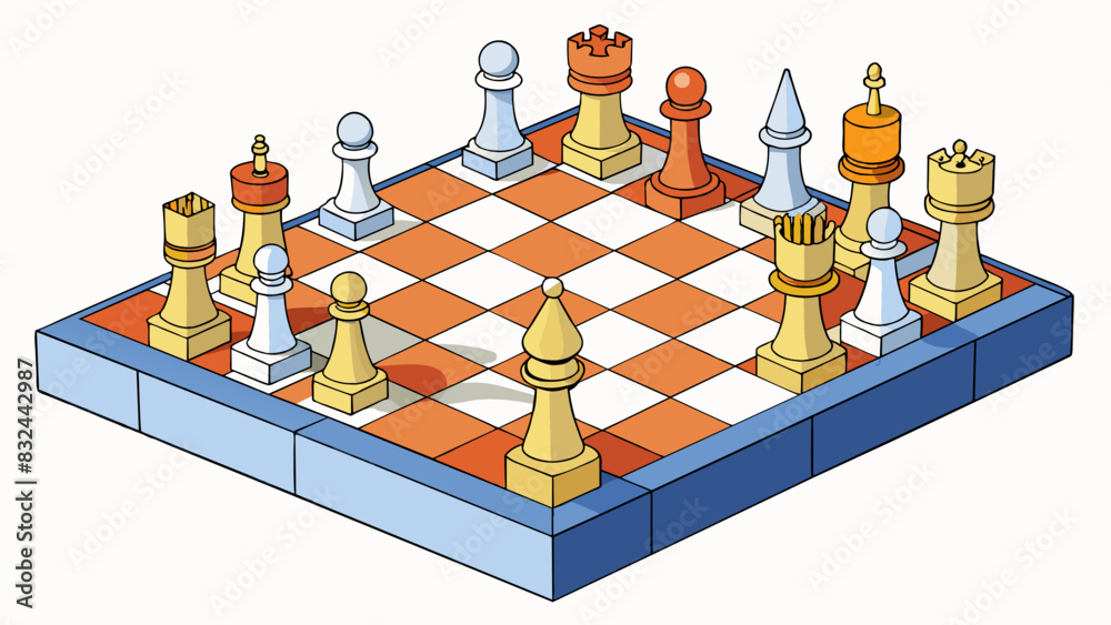 Aufkleber A program is like a game of chess with each piece representing a specific element or action within the program.. Cartoon Vector.