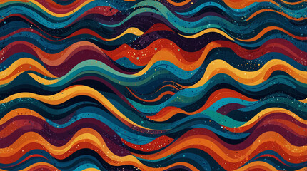 "Seamless Colorful Wave Pattern: Vibrant and Dynamic Design"