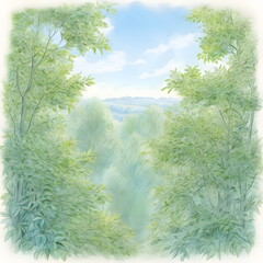 Obraz premium summer sky through trees