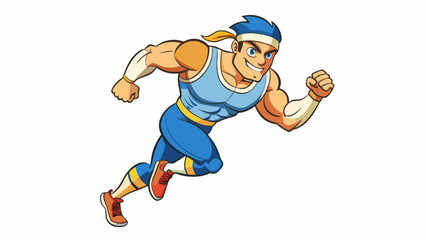 A professional athlete runs jumps and pivots with incredible speed and agility their muscles tensed and focused as they strive for victory.. Cartoon Vector.