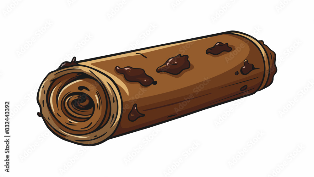 Aufkleber a rolledup piece of foil with dark brown residue and burn marks along one end. the foil feels slight