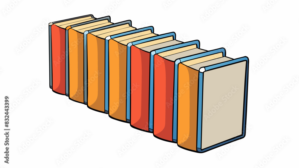 Poster A row of empty notebooks with crisp clean pages ready to be filled. Each one holds the potential to become a story a journal or a source of ideas and. Cartoon Vector.