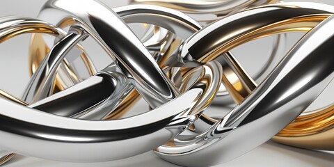 Golden and Silver Interlocking Rings
