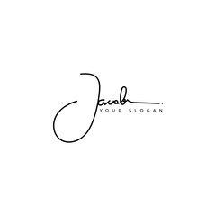 Jacob name signature logo vector design
