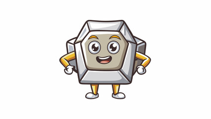 A shiny precious metal that is both rare and durable. Its high conductivity makes it a valuable component in electronics and its ability to resist. Cartoon Vector.