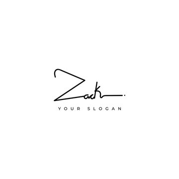 Zack name signature logo vector design