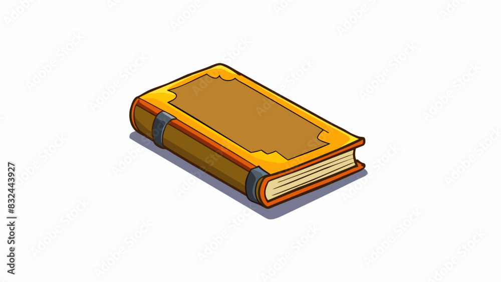 Poster A single book sits on a shelf surrounded by empty space. Its cover is worn and frayed the pages yellowed with age. The other books on the shelf have. Cartoon Vector.
