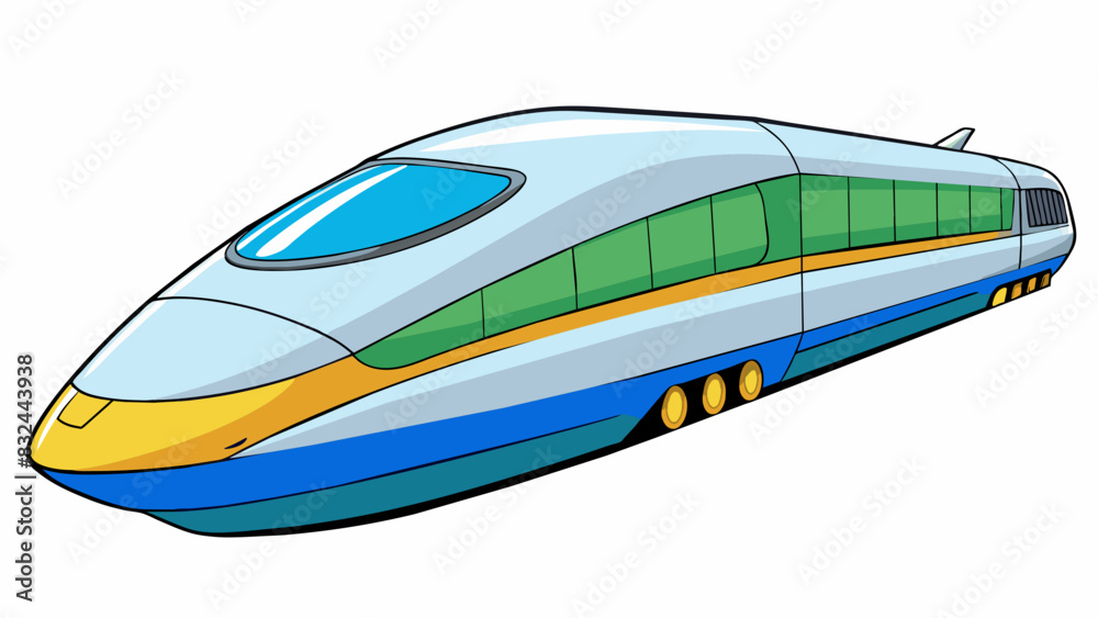 Poster a sleek and compact japanese bullet train known for its speed and efficiency. the trains design is f