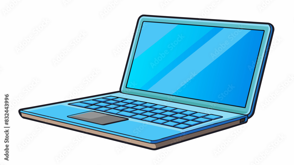 Aufkleber a sleek and modern laptop with a slim design and a bright highresolution screen.. cartoon vector.