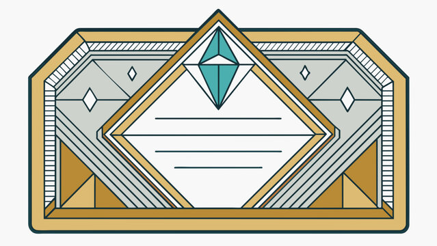 A sleek and modern invitation made of clear acrylic laser engraved with sleek geometric patterns and a metallic border for a touch of sophistication.. Cartoon Vector.