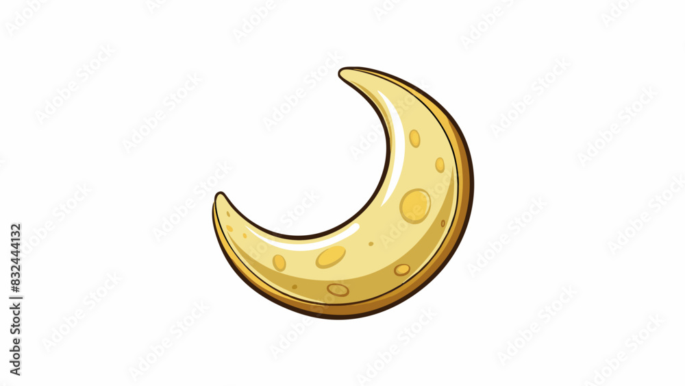 Poster A small delicate bone with a smooth and shiny surface shaped like a crescent moon. Its lightweight and fragile appearance suggests it may be located. Cartoon Vector.