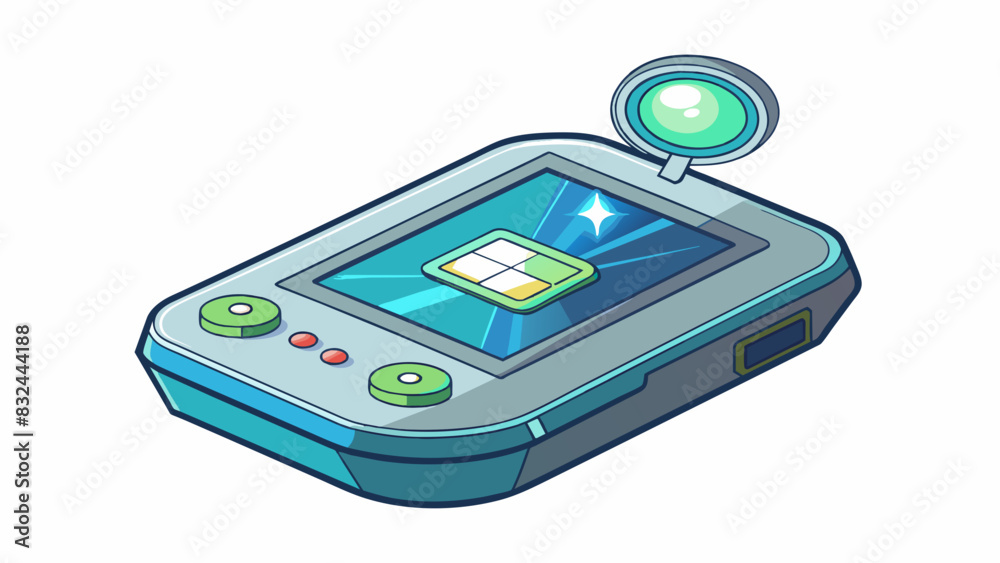 Fototapete A small handheld device that seems to have limitless capabilities. It can project holographic images scan and analyze objects and teleport its user to. Cartoon Vector.