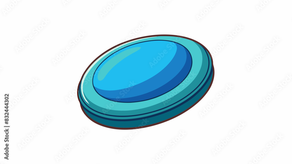 Aufkleber A small round button with a shiny surface made of hard solid plastic. It has a smooth texture and is resistant to cracks or breaks.. Cartoon Vector.
