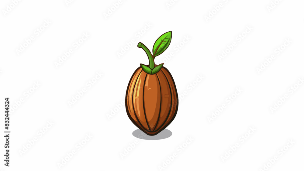 Aufkleber a small seed slightly curved with a thin brown exterior originates from a tall leafy plant that grow