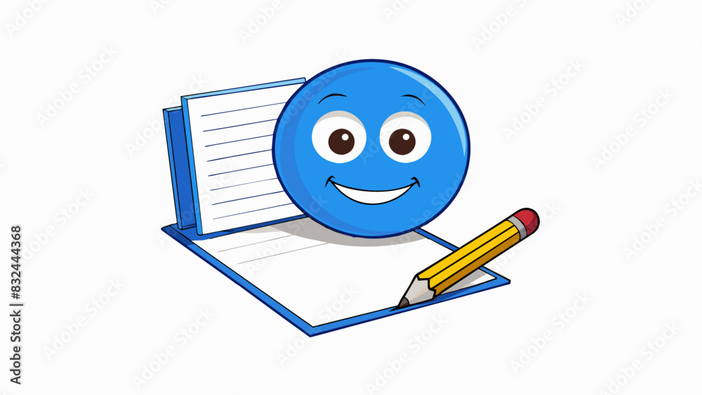 Poster a smiley face drawn with a blue pen next to a students written homework assignment indicating that i
