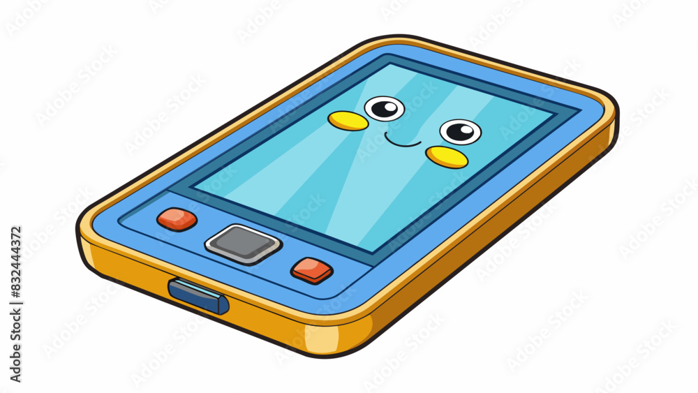 Fototapete A smartphone is a small electronic device with a touchscreen display used for communication internet browsing and various other functions.. Cartoon Vector.