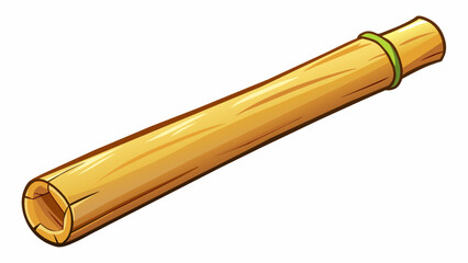 A smooth polished stick harvested from a bamboo plant. It is cylindrical in shape and has a shiny almost glossy finish.. Cartoon Vector.