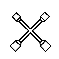 wrench tool icon line design