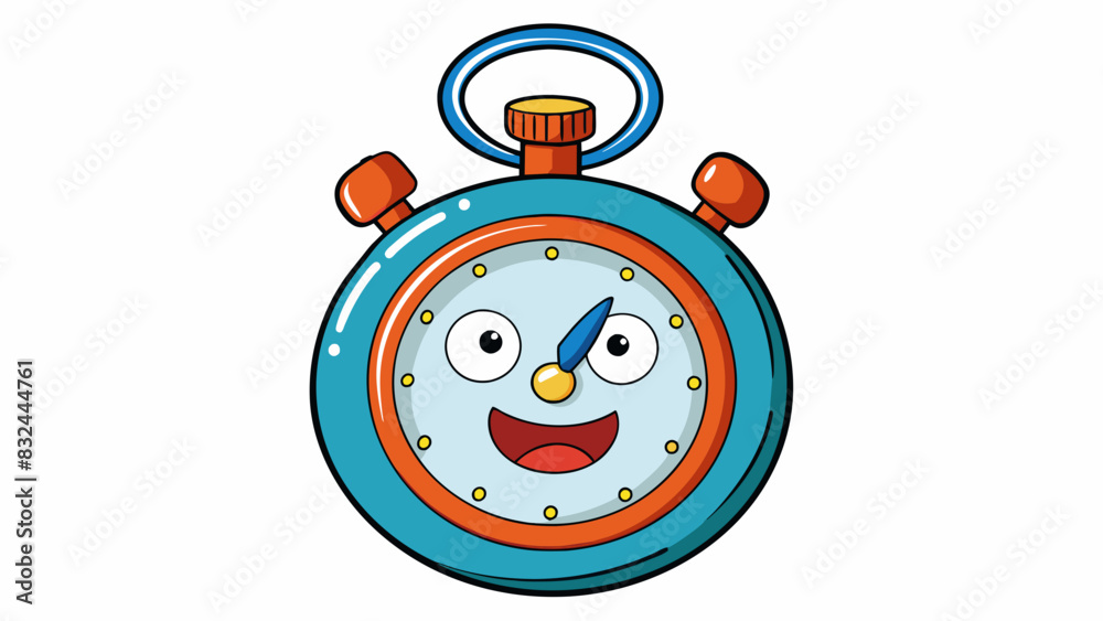 Aufkleber A stopwatch with a set time limit measuring the boundary for completing a specific task or activity.. Cartoon Vector.