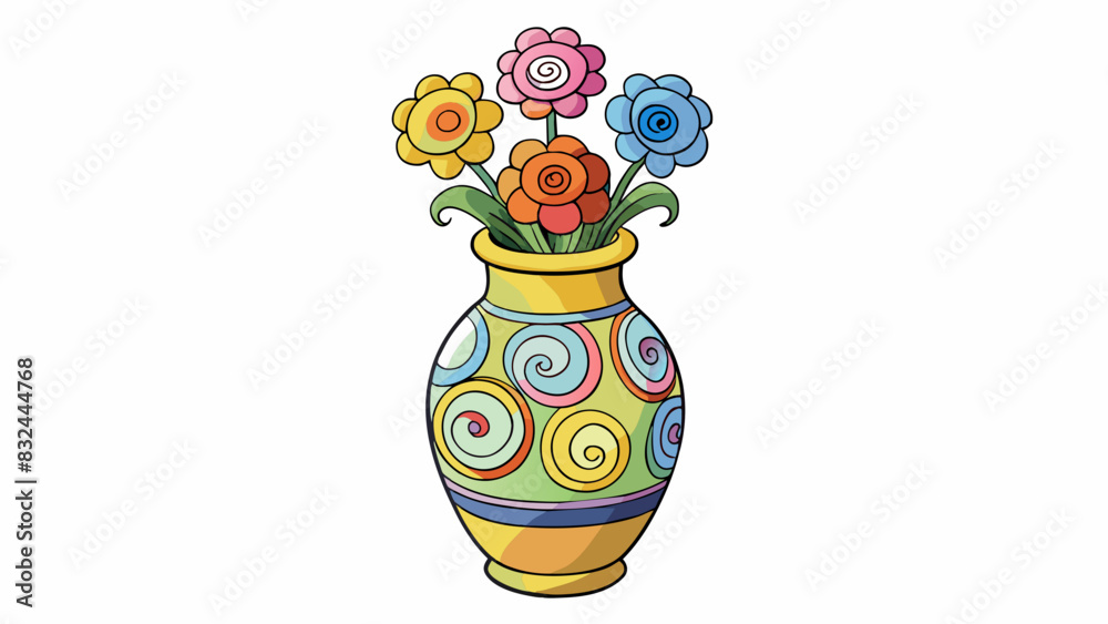 Poster a stilllife painting featuring a vase filled with colorful flowers set against a dark background. th