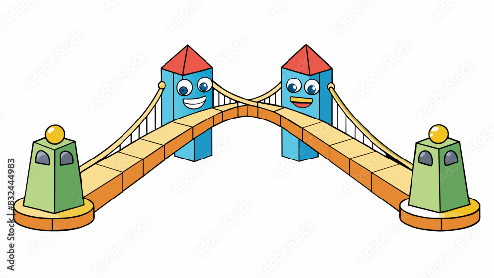 Poster A sy bridge connecting two sides embodying a candidate who is a strong communicator and has the ability to bridge the gap between conflicting ideas. Cartoon Vector.