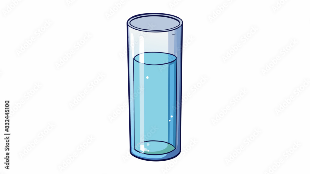 Aufkleber a tall thin cylinder made of glass with a narrow opening at the top. inside theres a clear liquid th