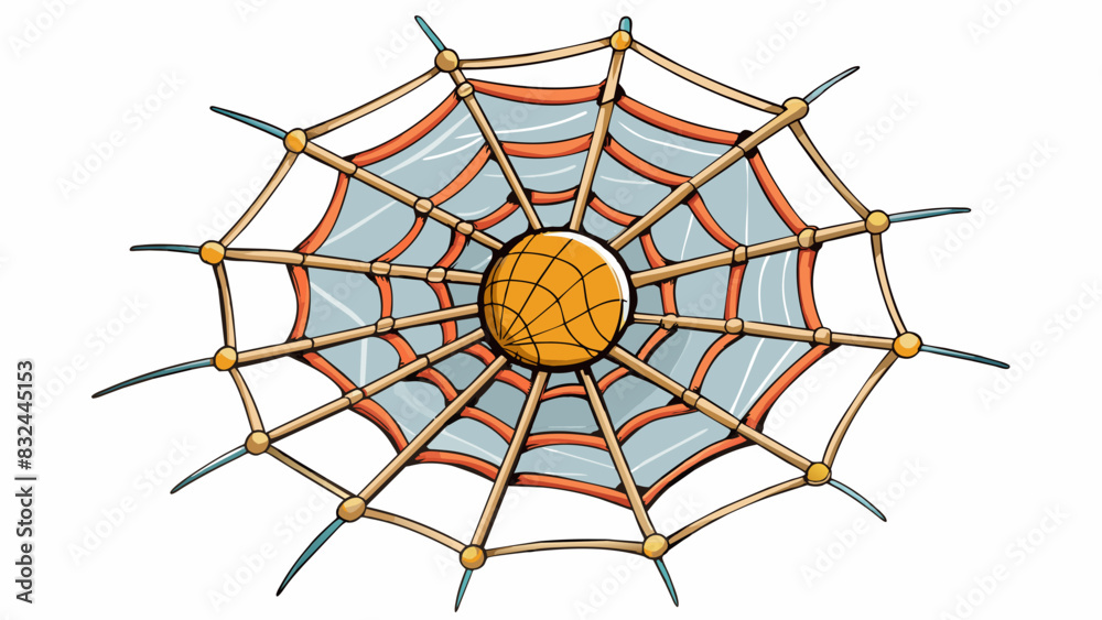 Poster A tangled web Debt is often described as a web that can and entangle people in financial troubles. In this illustration the web is made of thin but. Cartoon Vector.