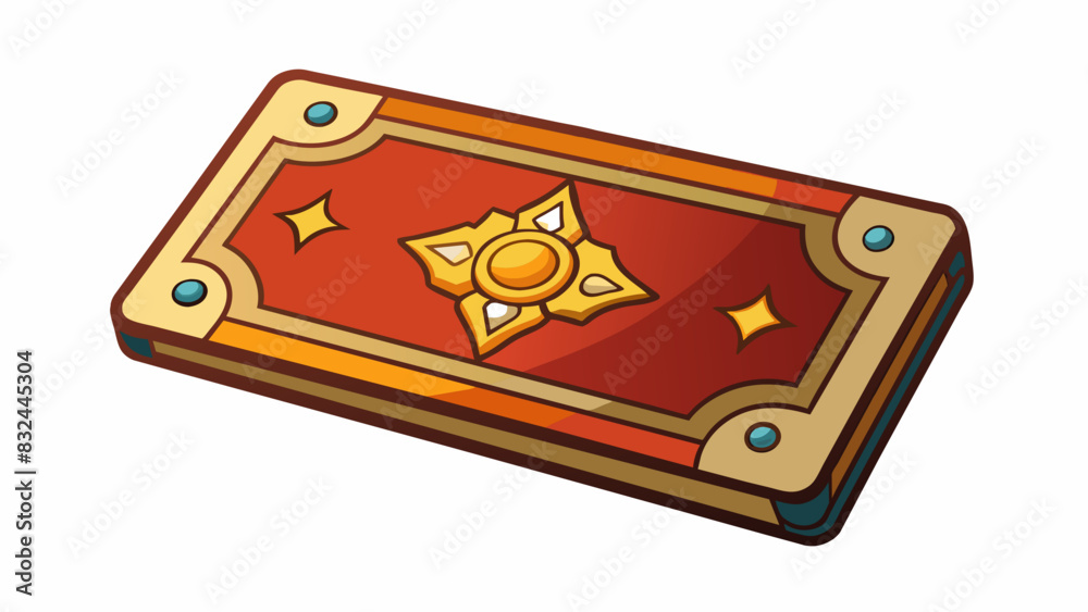 Poster a thick and sy card adorned with intricate designs and metallic detailing serving as a valuable entr