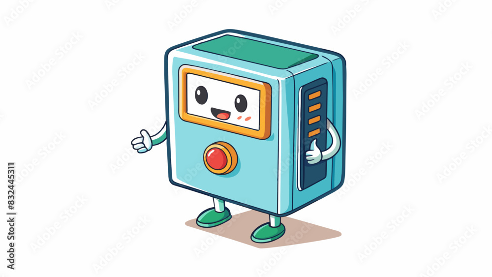 Fototapete A thermostat regulating room temperature The thermostat is a small boxshaped object with a digital display and buttons to adjust the temperature. It. Cartoon Vector.