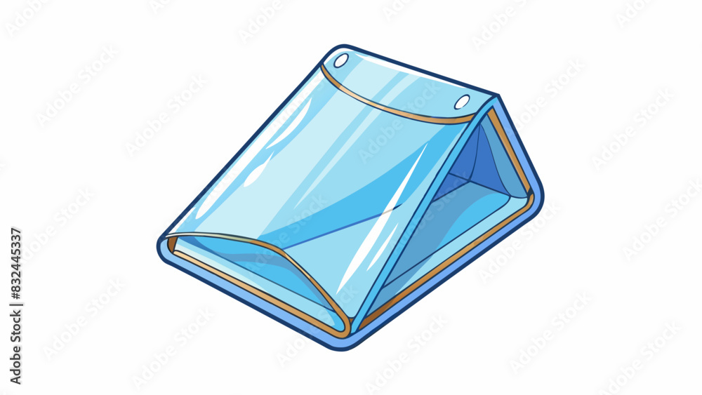 Aufkleber A thin clear sheet with a sticky backing made of soft pliable plastic. It can be easily molded onto different surfaces and is transparent allowing. Cartoon Vector.