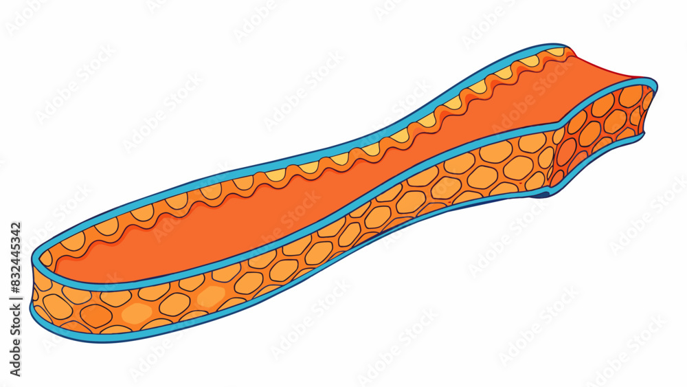Poster A thin stretchy piece of material with a vibrant color and a delicate lacy pattern.. Cartoon Vector.